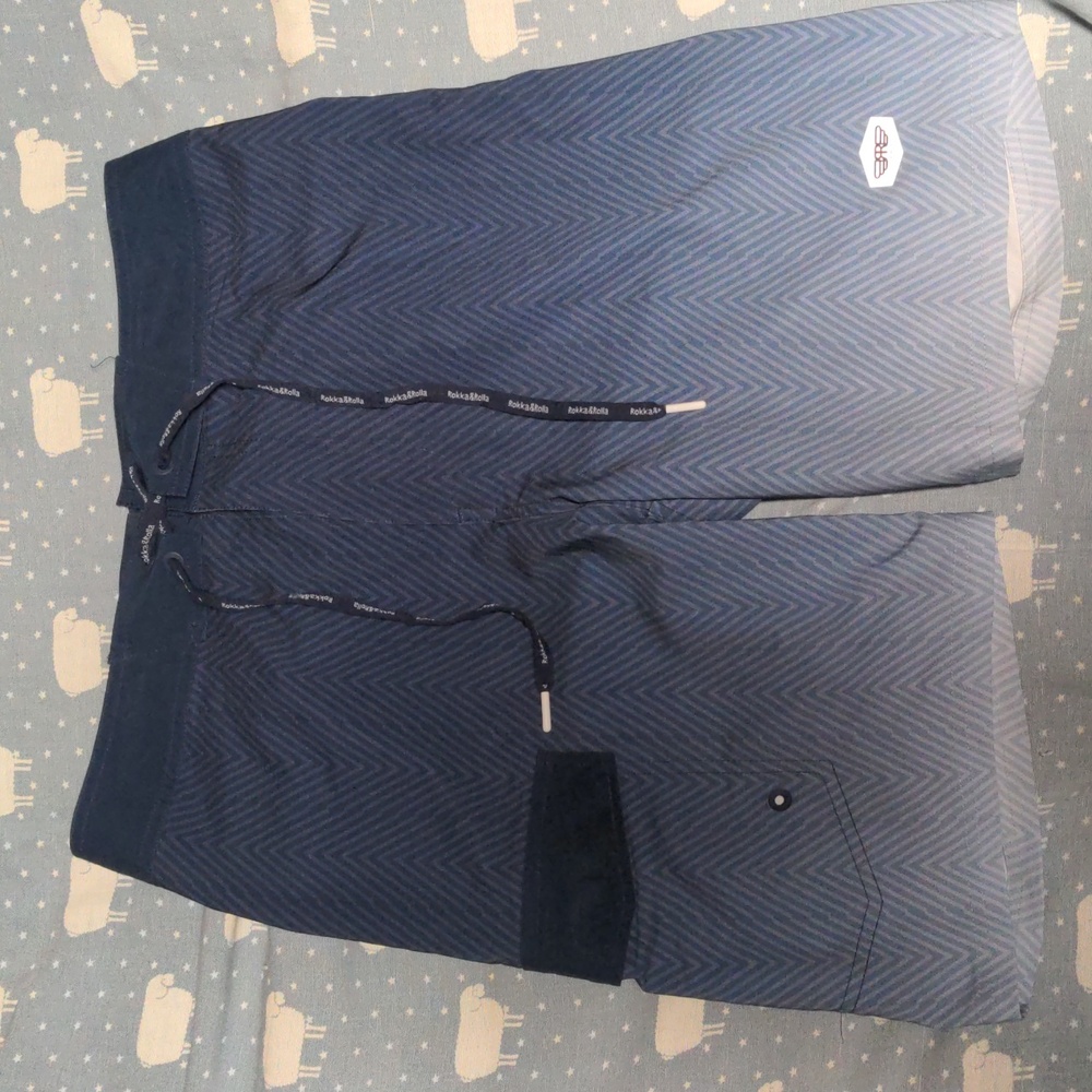 NWT Rokka & Rolla Men's S (29) Blue Swim Trunks Beach Bathing Suit Swimwear